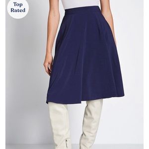 ModCloth retro Just This Sway A-Line Skirt in Navy